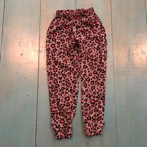 Girls leopard print jogger pants